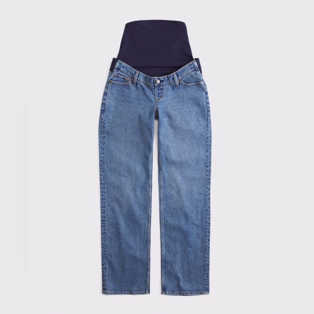 (NWT) Abercrombie & Fitch Maternity Baggy Jeans in Medium Wash